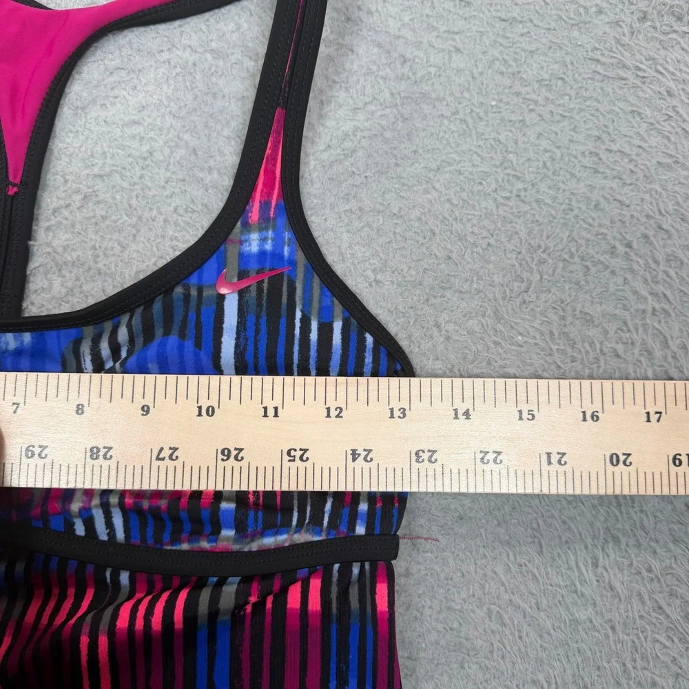 Nike Better World Womens Pink Blue Abstract Striped Racerback Tank Top Small